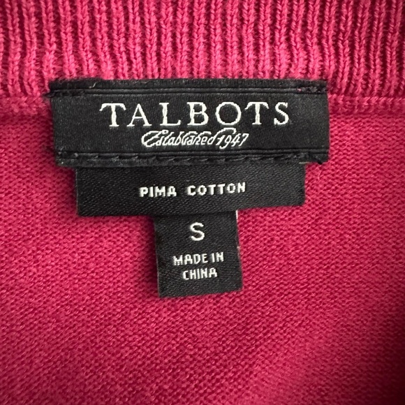 Talbots Raspberry Pink Button-Up Cardigan Sweater Small - Picture 4 of 7